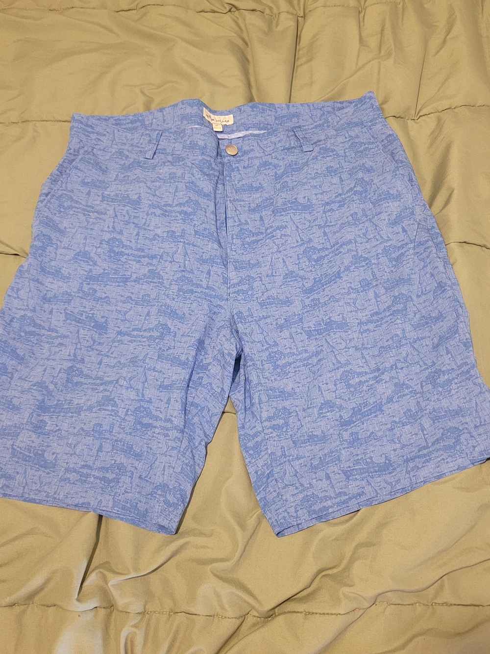 Peter Millar Light Blue Textured Men's Golf Sports Shorts Urban Classy Hamptons